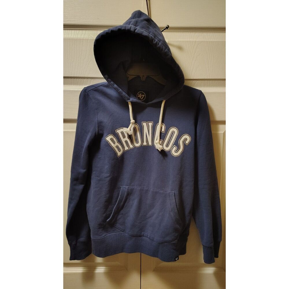 Denver Broncos '47 Brand Blue Vintage Style "Headline" Arch Hoodie Small